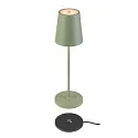 SLV battery table lamp VINOLINA TWO 3-CCT 3-fold, CCT Switch, with touch dimmer, conical, with charging station IP65