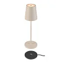 SLV battery table lamp VINOLINA TWO 3-CCT 3-fold, CCT Switch, with touch dimmer, conical, with charging station IP65