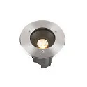 Luminaria empotrable en suelo DASAR® M redondo, giratorio, controlable por DALI, pasable IP67, acero inoxidable regulable