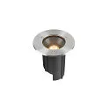 Luminaria empotrable en suelo DASAR® M redondo, giratorio, controlable por DALI, pasable IP67, acero inoxidable regulable