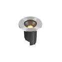 Luminaria empotrable en suelo DASAR® M redondo, giratorio, controlable por DALI, pasable IP67, acero inoxidable regulable