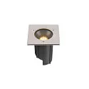 SLV floor recessed luminaire DASAR® M square, swivelling, DALI controllable, passable IP67, stainless steel dimmable
