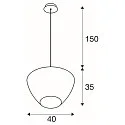 SLV Luminaria colgante PANTILO CONVEX 40 E27 IP20, cromo