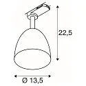 SLV 3-phase spot PARA CONE 14 swivelling, rotatable GU10 IP20, black, lacquered dimmable