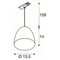 SLV Luminaria colgante de 1 fase PARA CONE 14 GU10 IP20, color cobre regulable