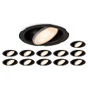 Luz downlight UNIVERSAL DOWNLIGHT IP20 PHASE 38° giratorio, CCT Switch, juego de 12, con cable a través de