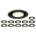 SLV Luz downlight UNIVERSAL DOWNLIGHT IP20 PHASE 38° giratorio, CCT Switch, juego de 12, con cable a través de