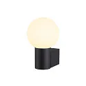 SLV Luminaria de pared VARYT redondo, sin pantalla E14 IP44, negro regulable