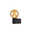 SLV Luminaria de pared VARYT redondo, sin pantalla E14 IP44, negro regulable