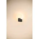SLV Luminaria de pared VARYT redondo, sin pantalla E14 IP44, negro regulable
