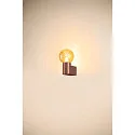 SLV wall luminaire VARYT round, without shade E14 IP44, copper dimmable