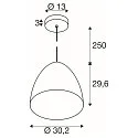 SLV pendant luminaire PARA CONE 30 E27 IP20, dimmable