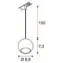 1-phase pendant luminaire LIGHT EYE® 90 GU10 IP20