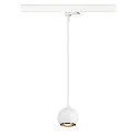 SLV Luminaria colgante trifásica LIGHT EYE® 90 abajo, en forma de bala GU10 IP20, blanco mate regulable