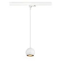 SLV Luminaria colgante trifásica LIGHT EYE® 90 abajo, en forma de bala GU10 IP20, blanco mate regulable