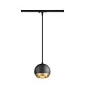 SLV Luminaria colgante de 1 fase LIGHT EYE® 150 GU10 IP20, negro regulable