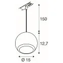SLV Luminaria colgante de 1 fase LIGHT EYE® 150 GU10 IP20, negro regulable