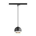 SLV 3-phase pendant luminaire LIGHT EYE® 150 down, ball shaped GU10 IP20, black matt dimmable