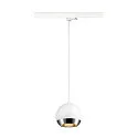 SLV Luminaria colgante trifásica LIGHT EYE® 150 abajo, en forma de bala GU10 IP20, blanco mate regulable