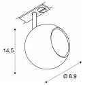 Foco monofásico LIGHT EYE® 90 giratorio, giratorio GU10 IP20