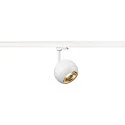 Foco trifásico LIGHT EYE® 150 giratorio, giratorio, en forma de bala GU10 IP20, blanco mate regulable