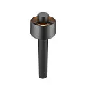 SLV Luminaria de pie para exteriores PHOTONI CYL POLE 75 cilíndrico, resistente a los impactos E27 IP65, negro mate regulable