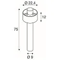 SLV Luminaria de pie para exteriores PHOTONI CYL POLE 75 cilíndrico, resistente a los impactos E27 IP65, color oxidado regulable