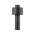 Luminaria de zócalo PHOTONI CYL POLE 45 cilíndrico, resistente a los impactos E27 IP65, negro mate regulable