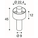 SLV Luminaria de zócalo PHOTONI CYL POLE 45 cilíndrico, resistente a los impactos E27 IP65, negro mate regulable