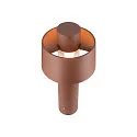 SLV Luminaria de zócalo PHOTONI CYL POLE 45 cilíndrico, resistente a los impactos E27 IP65, color oxidado regulable