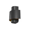 SLV Luminaria de pared para exteriores PHOTONI CYL cilíndrico, semicircular E27 IP65, negro mate regulable