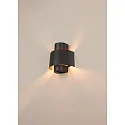 SLV Luminaria de pared para exteriores PHOTONI CYL cilíndrico, semicircular E27 IP65, negro mate regulable