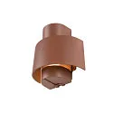 Luminaria de pared para exteriores PHOTONI CYL cilíndrico, semicircular E27 IP65, color oxidado regulable