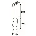 SLV Luminaria colgante de 1 fase PURI 2.0 - CONE cónico GU10 IP20, gris regulable