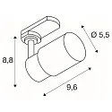 SLV 3-phase spot PURI 2.0 - TUBE cylindrical, adjustable GU10 IP20, dimmable