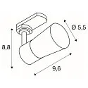 SLV 3-phase spot PURI 2.0 - CONE adjustable, conical GU10 IP20, dimmable