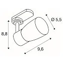 SLV Foco trifásico PURI 2.0 - DOME semicircular, ajustable GU10 IP20, regulable