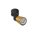 SLV Luminaria de pared y techo PURI 2.0 - DOME GU10 IP20, dorado, negro regulable