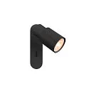 Luminaria de pared y techo PURI 2.0 - TUBE angular, con interruptor GU10 IP20, negro regulable