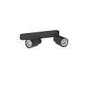 SLV Luminaria de pared y techo PURI 2.0 - TUBE de 2 llamas, asimétrico GU10 IP20, negro regulable