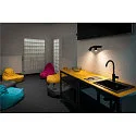SLV Luminaria de pared y techo PURI 2.0 - TUBE de 2 llamas, asimétrico GU10 IP20, negro regulable