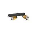 SLV Luminaria de pared y techo PURI 2.0 - TUBE de 2 llamas, asimétrico GU10 IP20, dorado, negro regulable