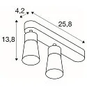 SLV Luminaria de pared y techo PURI 2.0 - CONE de 2 llamas, asimétrico GU10 IP20, negro regulable
