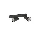 SLV Luminaria de pared y techo PURI 2.0 - DOME de 2 llamas, asimétrico GU10 IP20, negro regulable