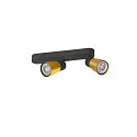 SLV Luminaria de pared y techo PURI 2.0 - DOME de 2 llamas, asimétrico GU10 IP20, dorado, negro regulable
