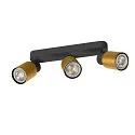 SLV Luminaria de pared y techo PURI 2.0 - TUBE de 3 llamas, lang GU10 IP20, dorado, negro regulable
