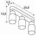 Luminaria de pared y techo PURI 2.0 - TUBE de 3 llamas, lang GU10 IP20, dorado, negro regulable