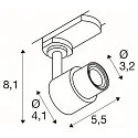 SLV 3-phase spot PURI 2.0 BASIC without shade, adjustable GU10 IP20, dimmable
