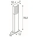 SLV outdoor floor lamp RASTERLYS POLE 70 square, with diffuser, sea-air resistant, arched IP65, anthracite dimmable