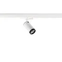 SLV 3-phase spot GRIP! L GU10 cylindrical, adjustable GU10 IP20, white dimmable